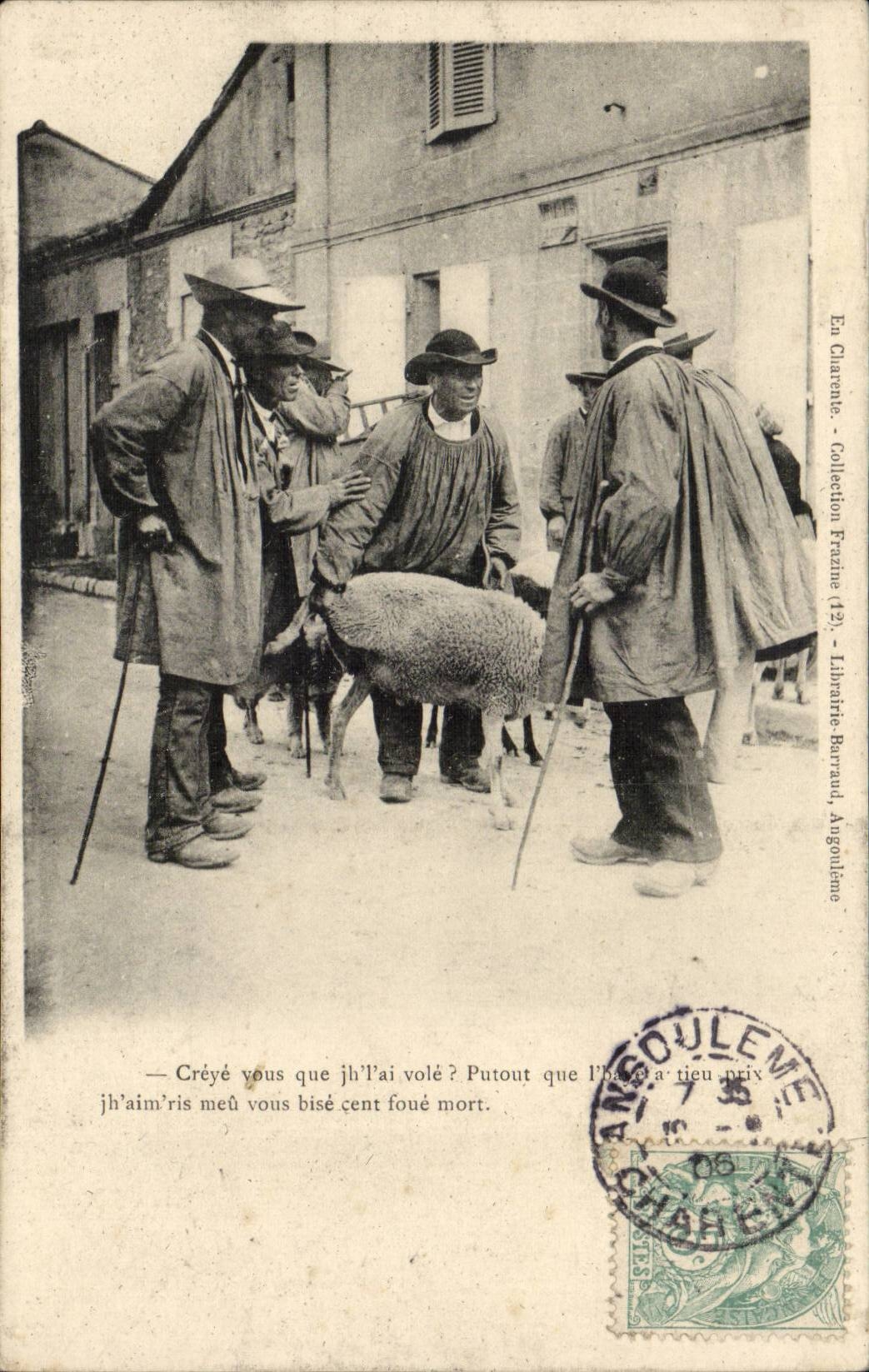 CPA Creye you whom I have steal Mouton Peasant Folklore TOP