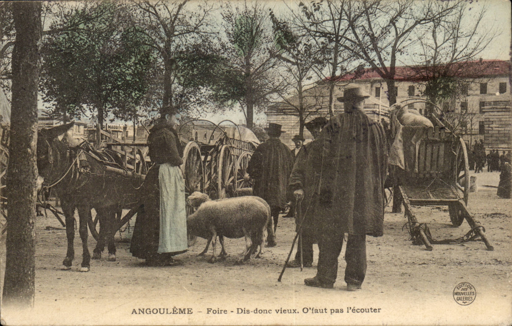 CPA Angouleme Foire due thus old O are not necessary to listen to it Peasant Moutons Folklore TOP
