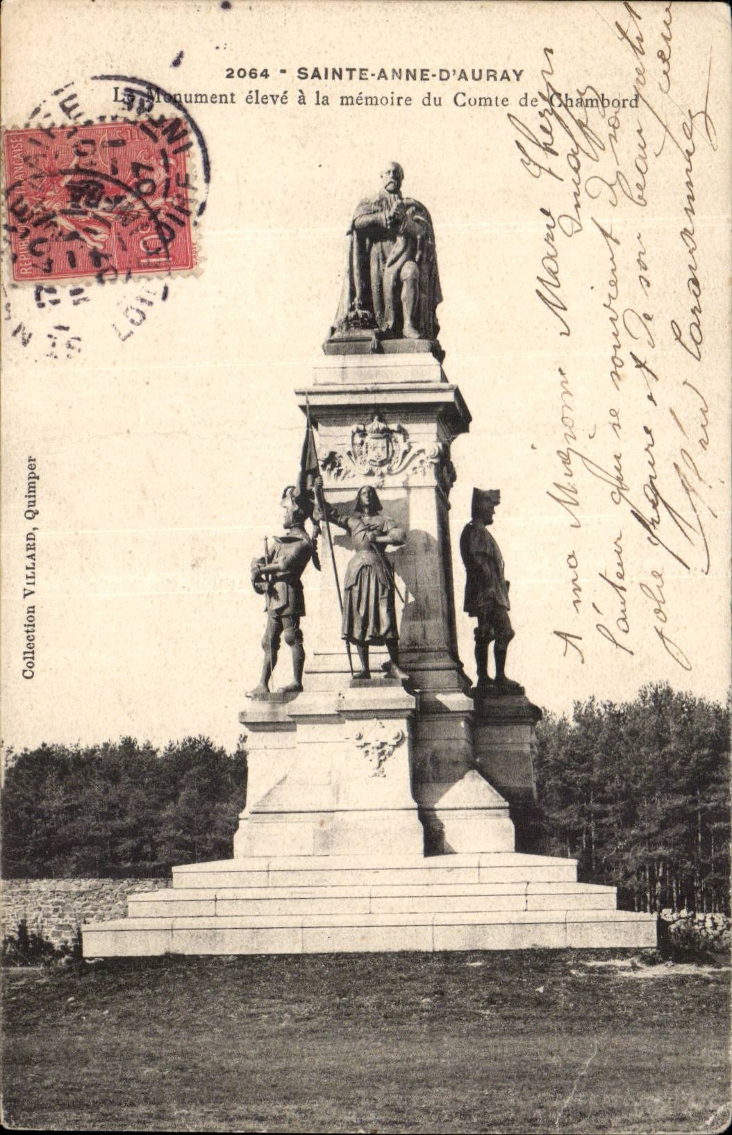 Saint Anne d' Auvray CPA Monument raised with the memory of the count de Chambord