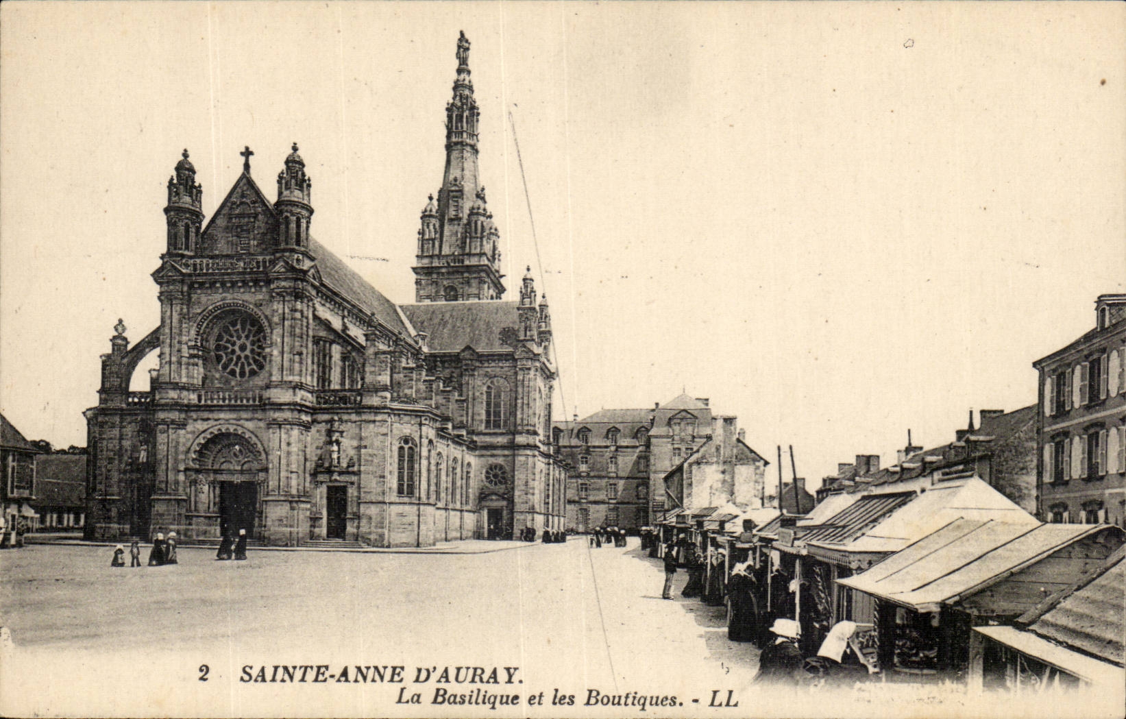 Sainte Anne d Auray CPA die Basilika und die Geschafte