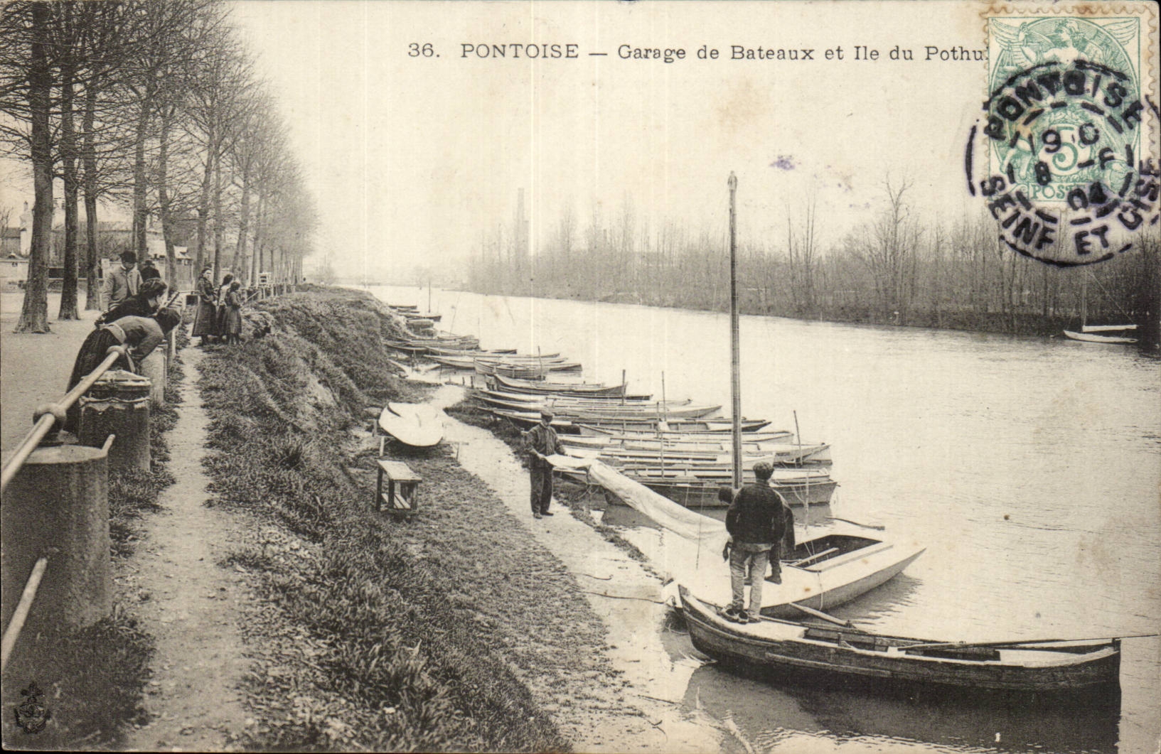Pontoise CPA Garage der Boote und Insel von Pothus