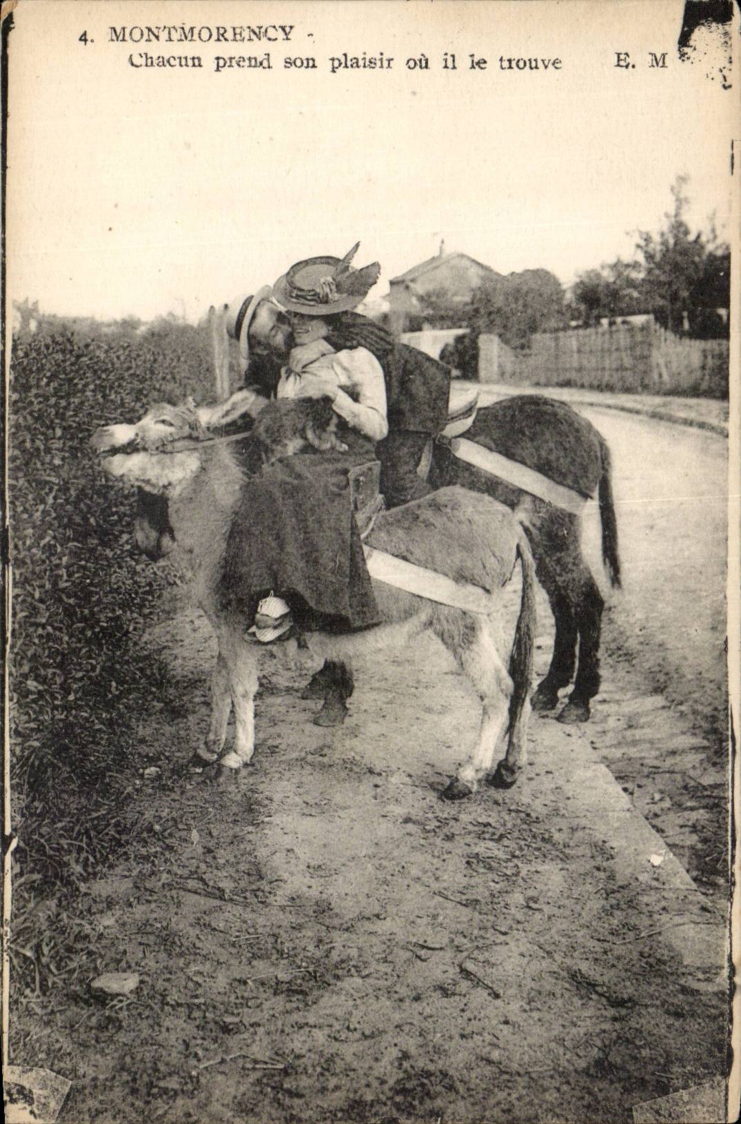 Montmorency CPA Each one takes its pleasure or it finds it (ass donkey) TOP