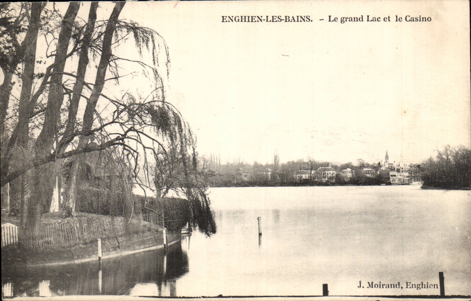 Enghien les Bains CPA der grosse See und das Kasino