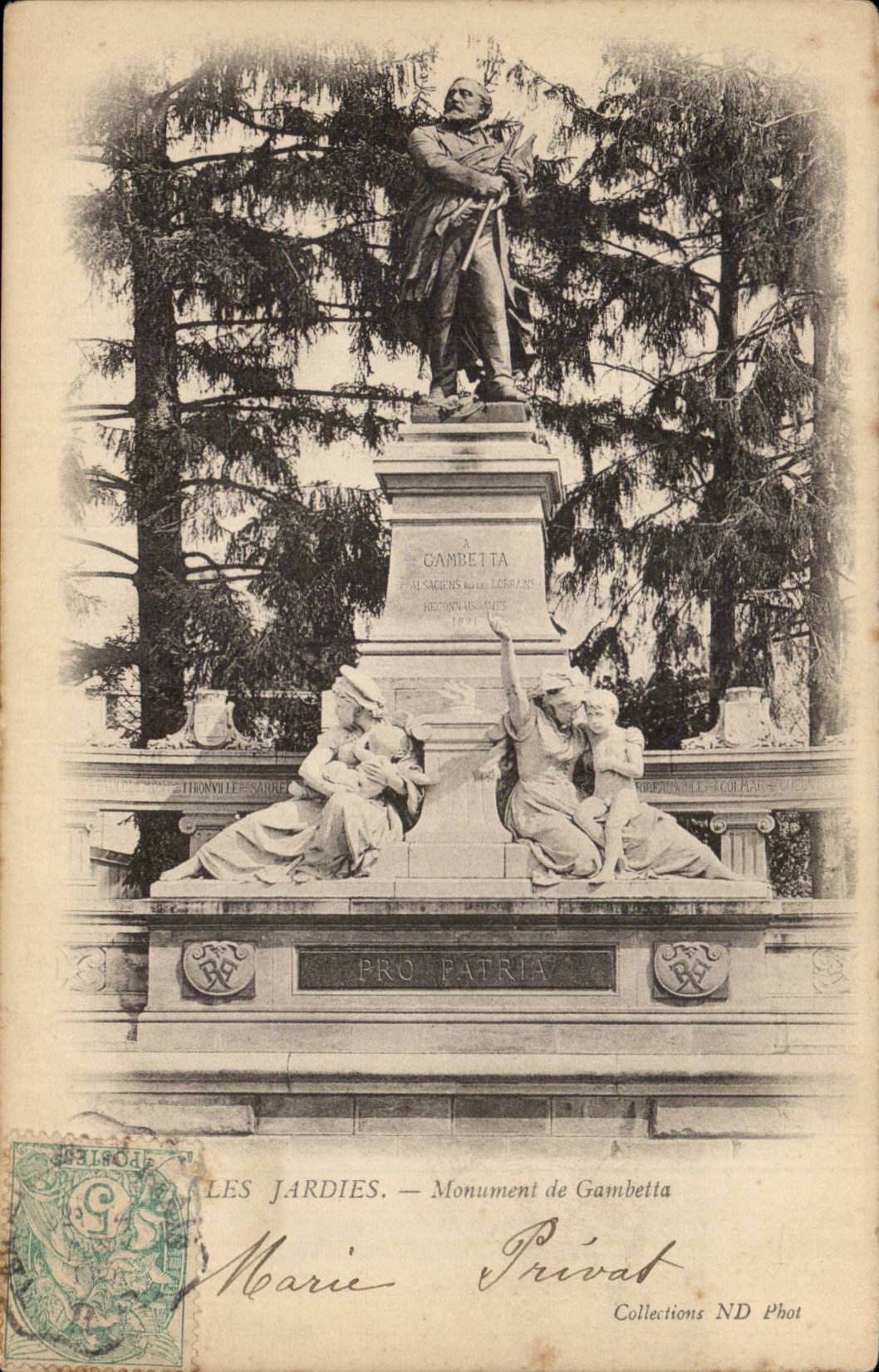 Jardies CPA Monument of Gambetta