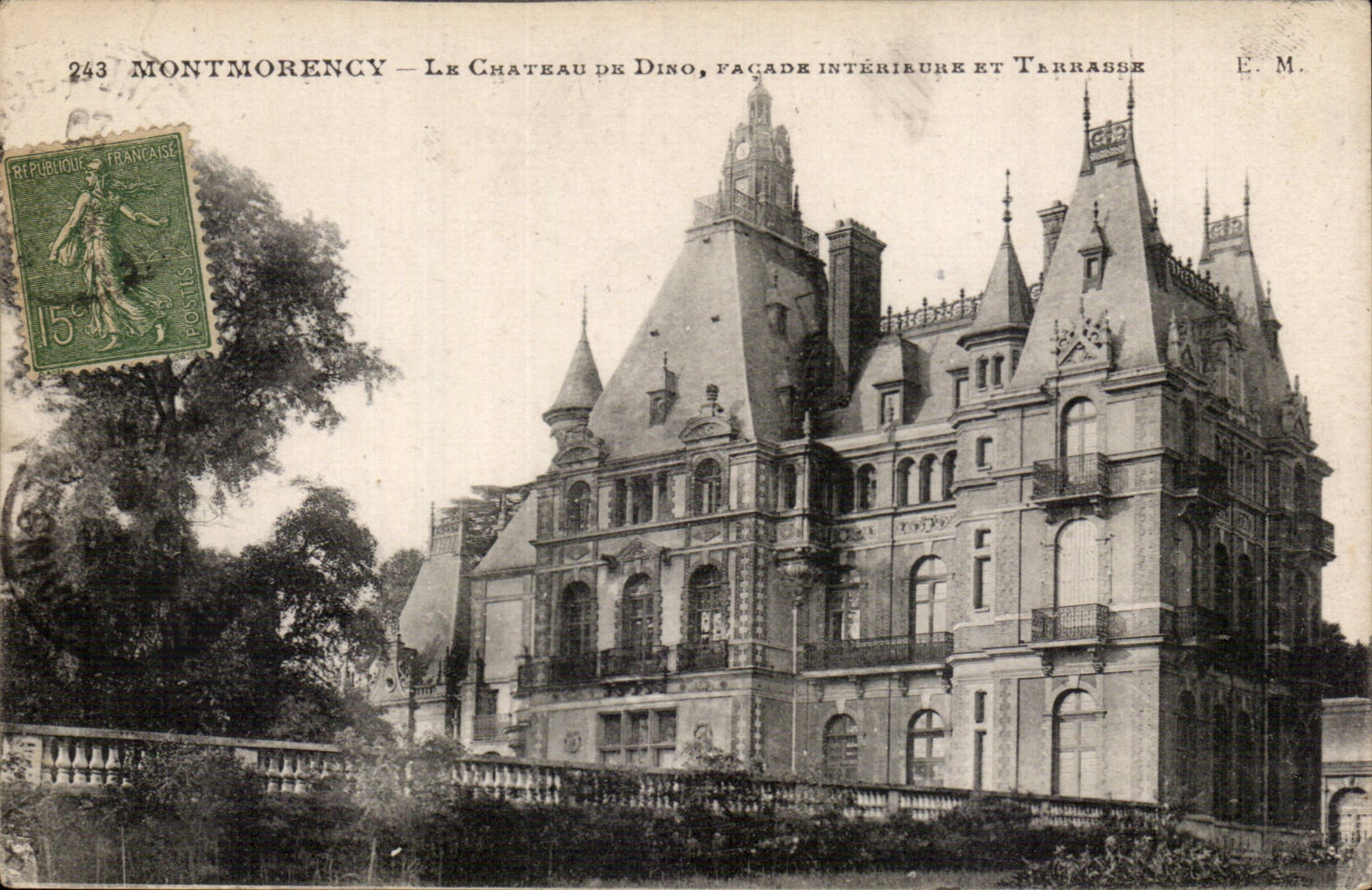 Montmorency CPA das Schloss der Dino-Innenfront und der Terrasse