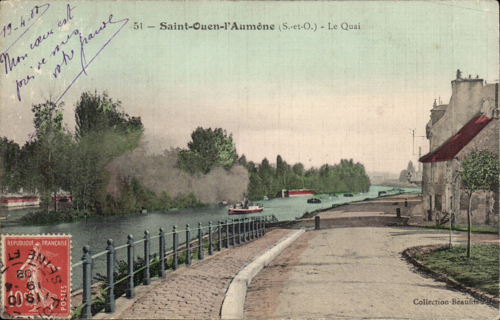 Saint Ouen alms CPA the quay (chart toilee)