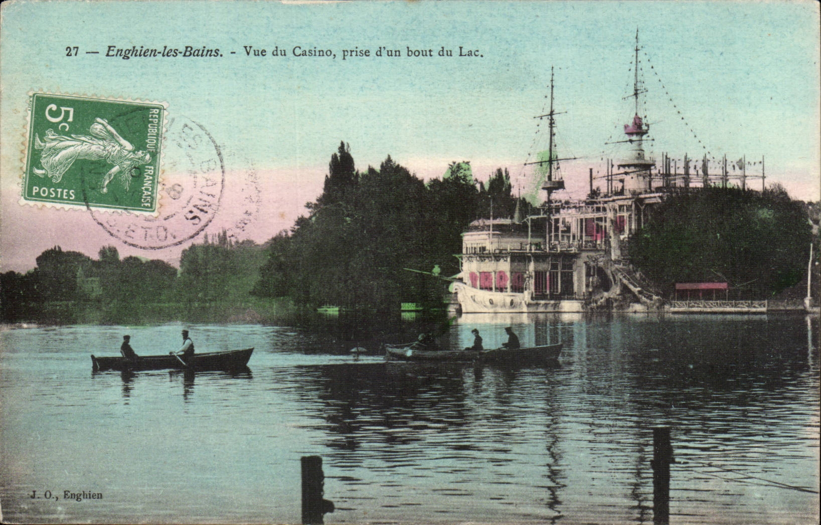 Enghien les Bains CPA gesehen vom Kasino genommen am Ende des Sees