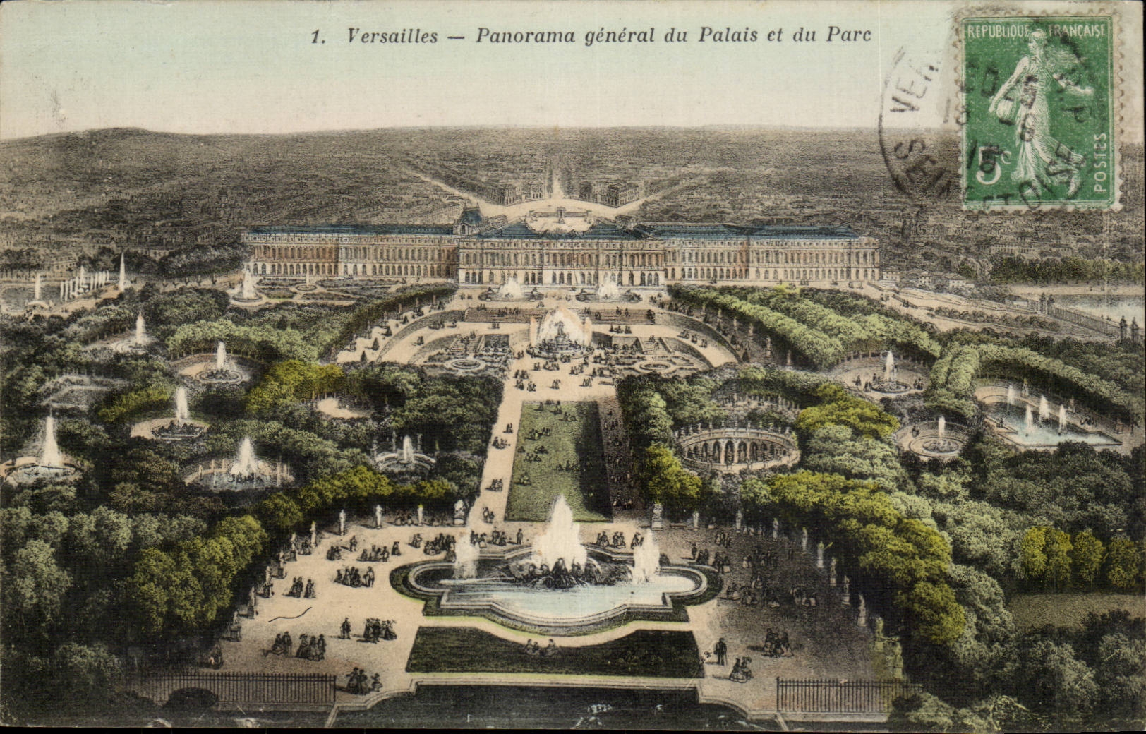 Versailles CPA general Panorama of the palate and the park