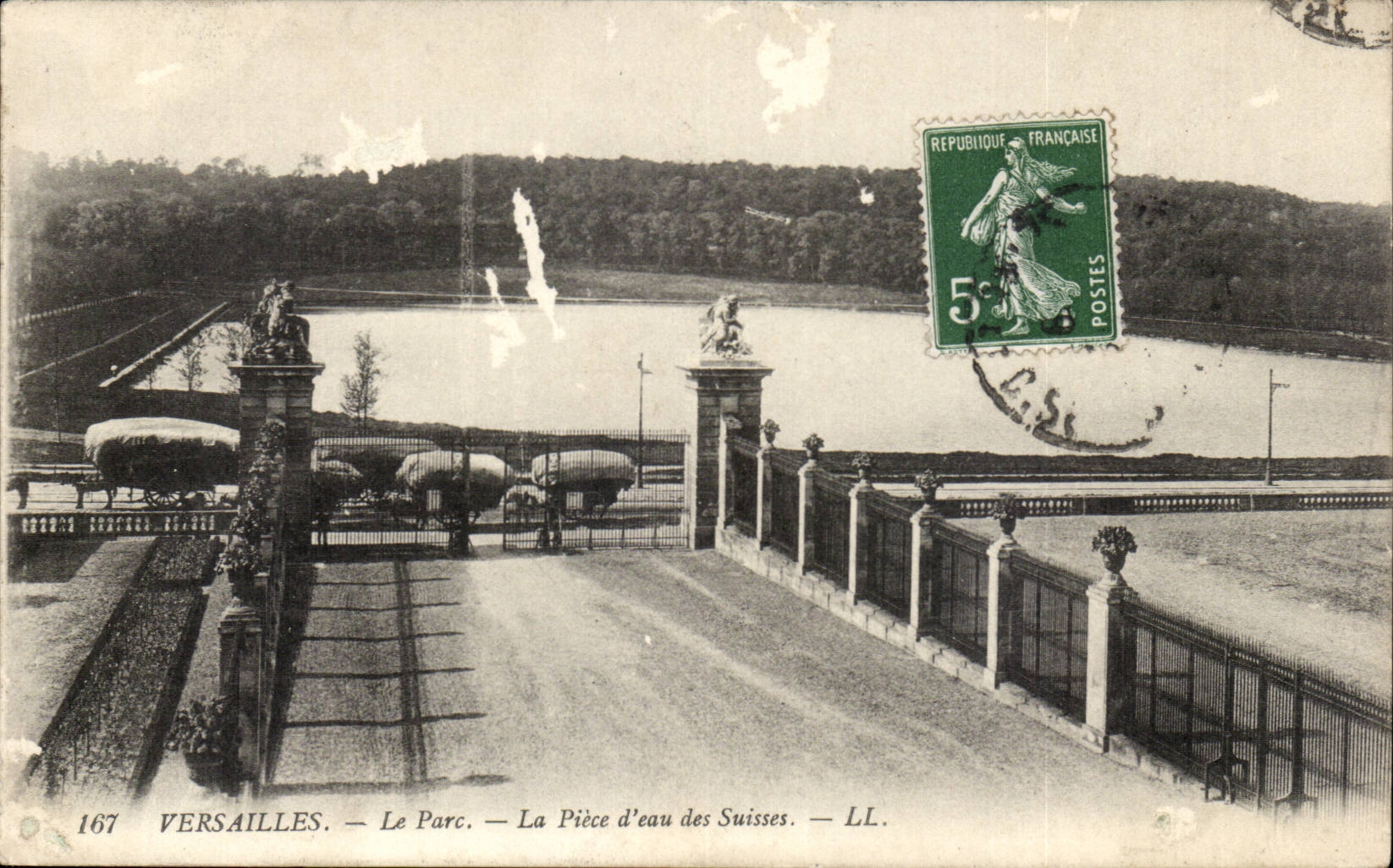 Versailles CPA the park the water part of the Swiss ones