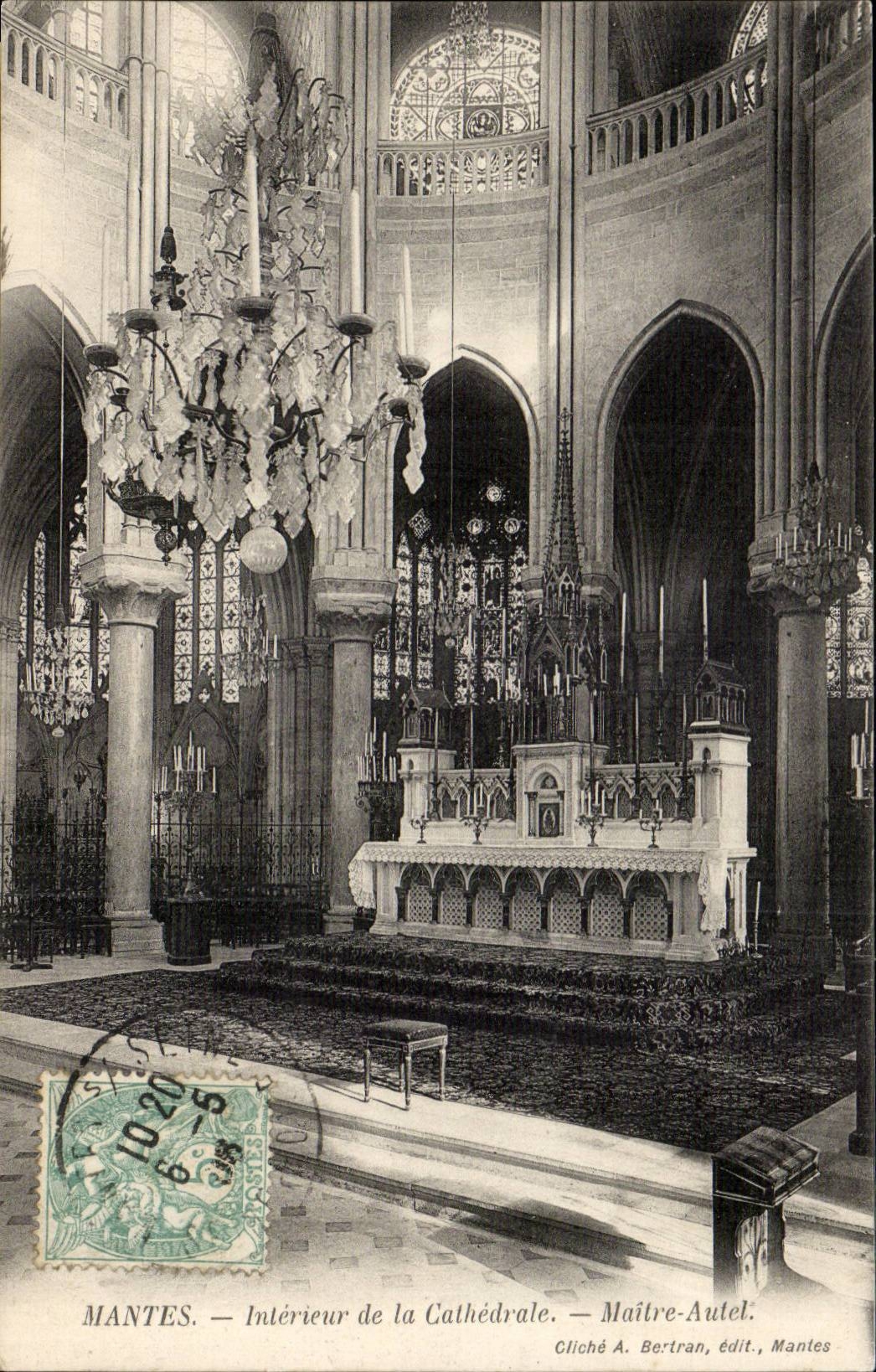 Interior Mantes La Jolie CPA of the cathedral Master furnace bridge