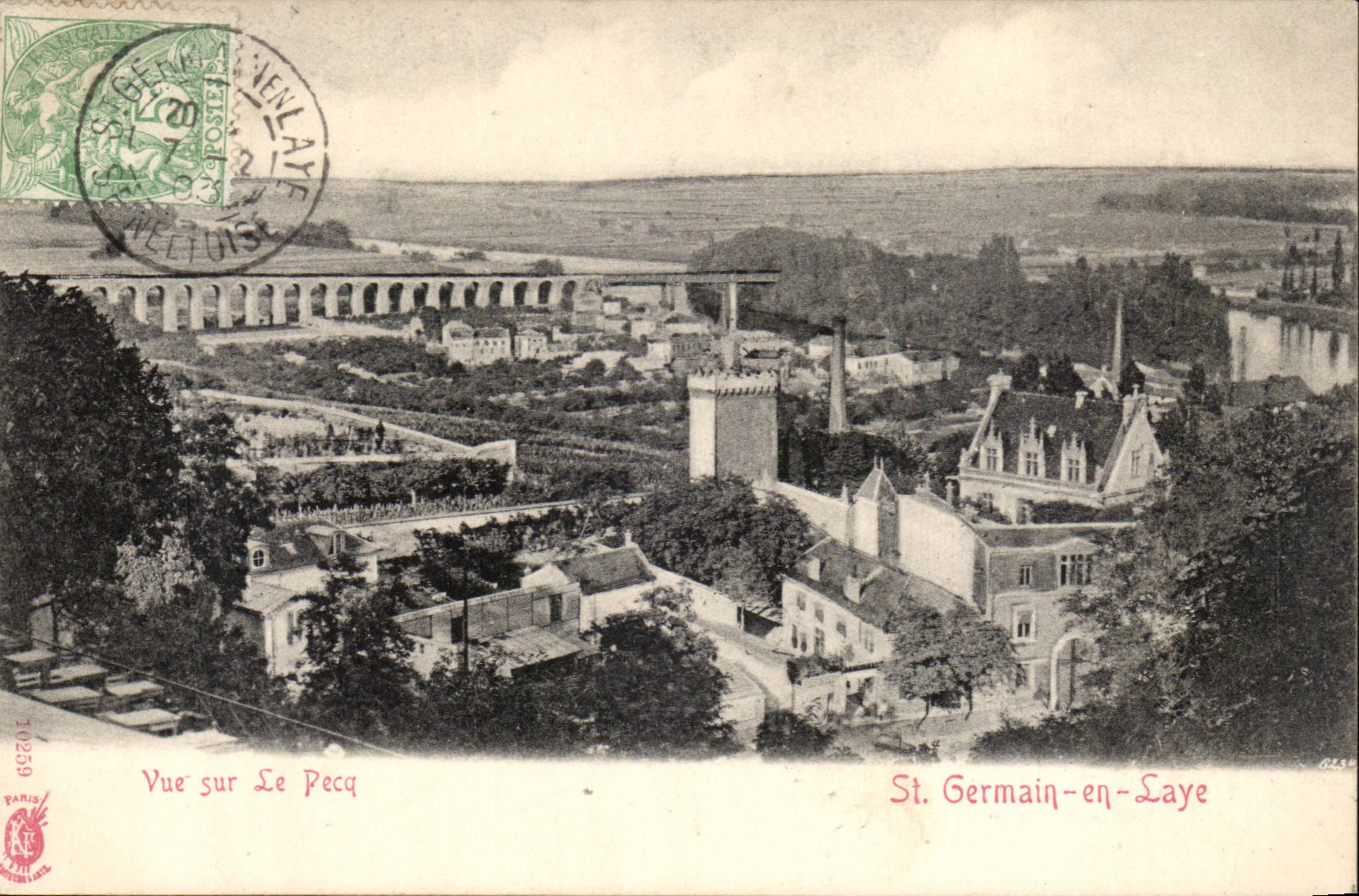 CPA Schloss von Saint Germain gesehen auf Pecq