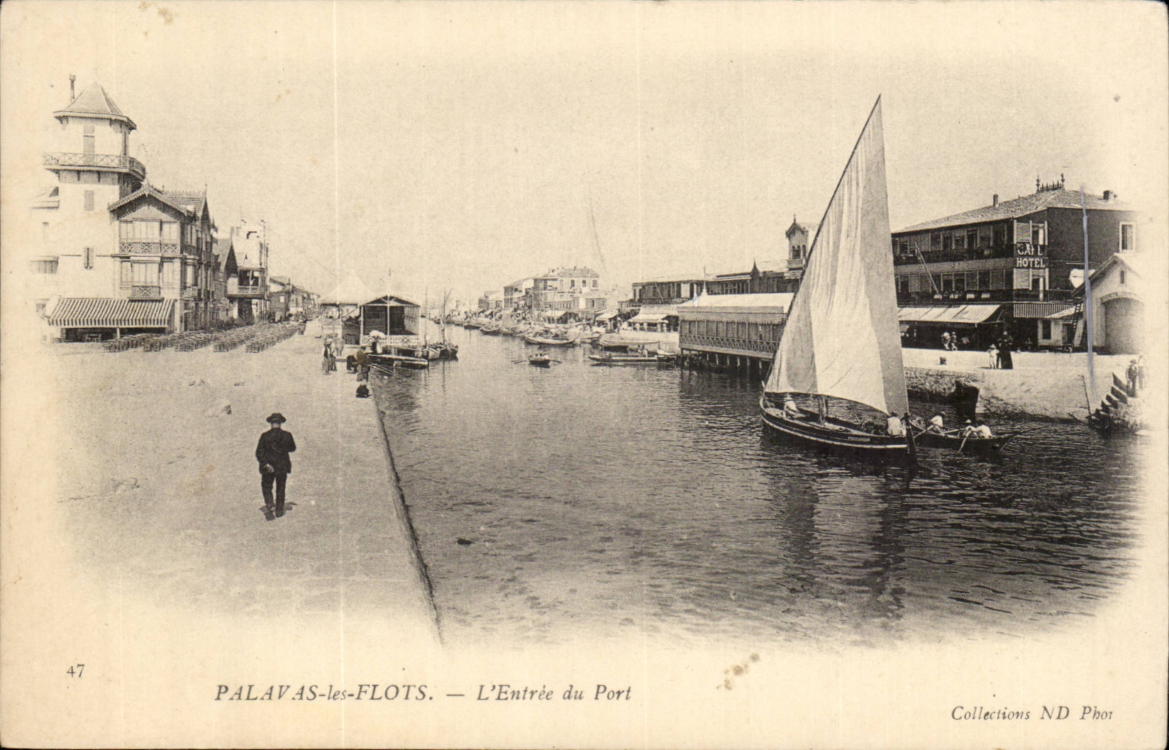 Palavas floods CPA Entering of the port