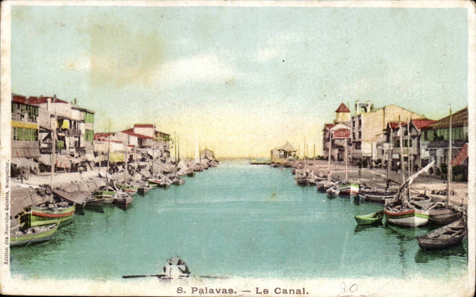 Palavas Floods CPA the canal