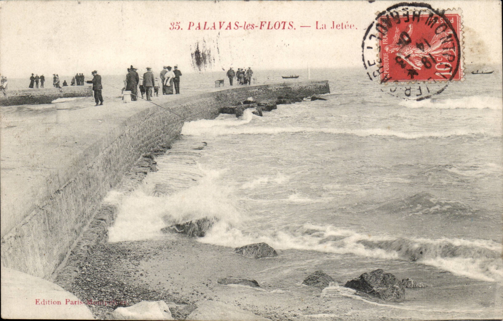 Palavas Floods CPA the pier