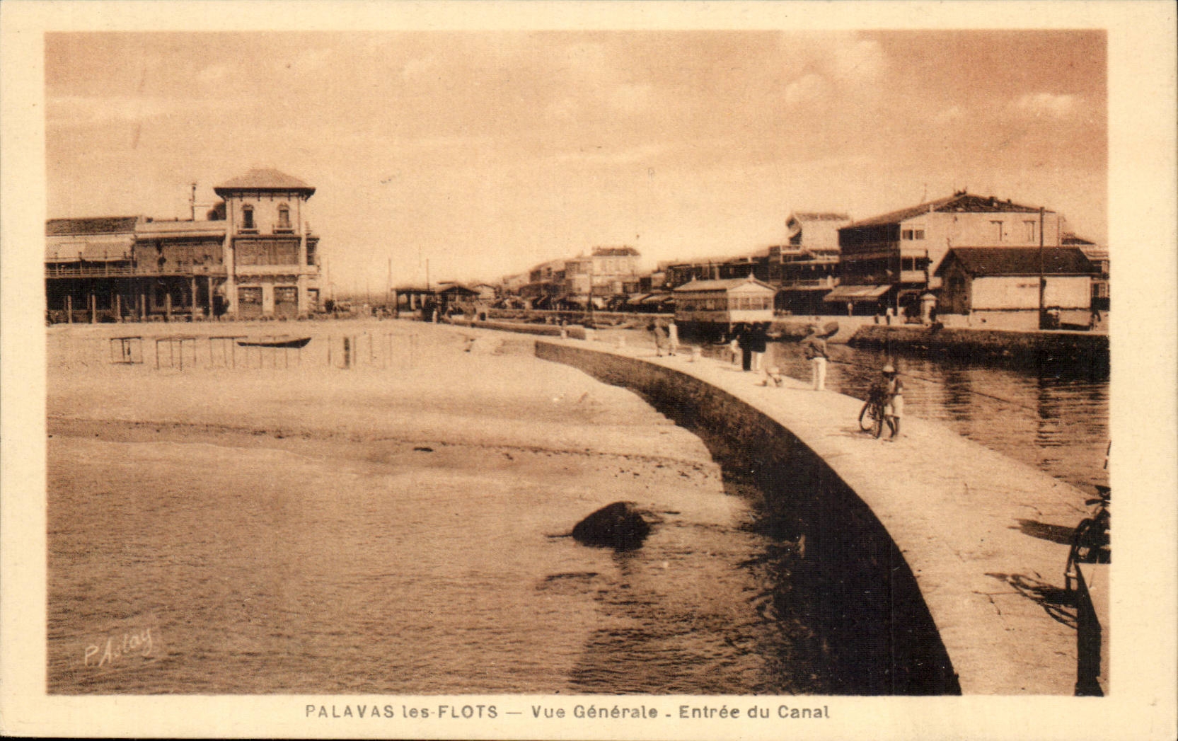 Surroundings of Montpellier Palavas Floods CPA View Entering of the canal