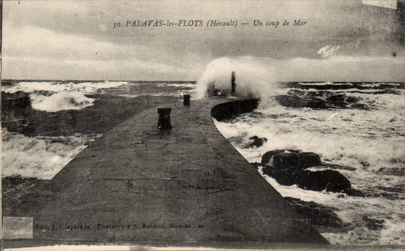 Surroundings of Montpellier Palavas Floods CPA a heavy swell