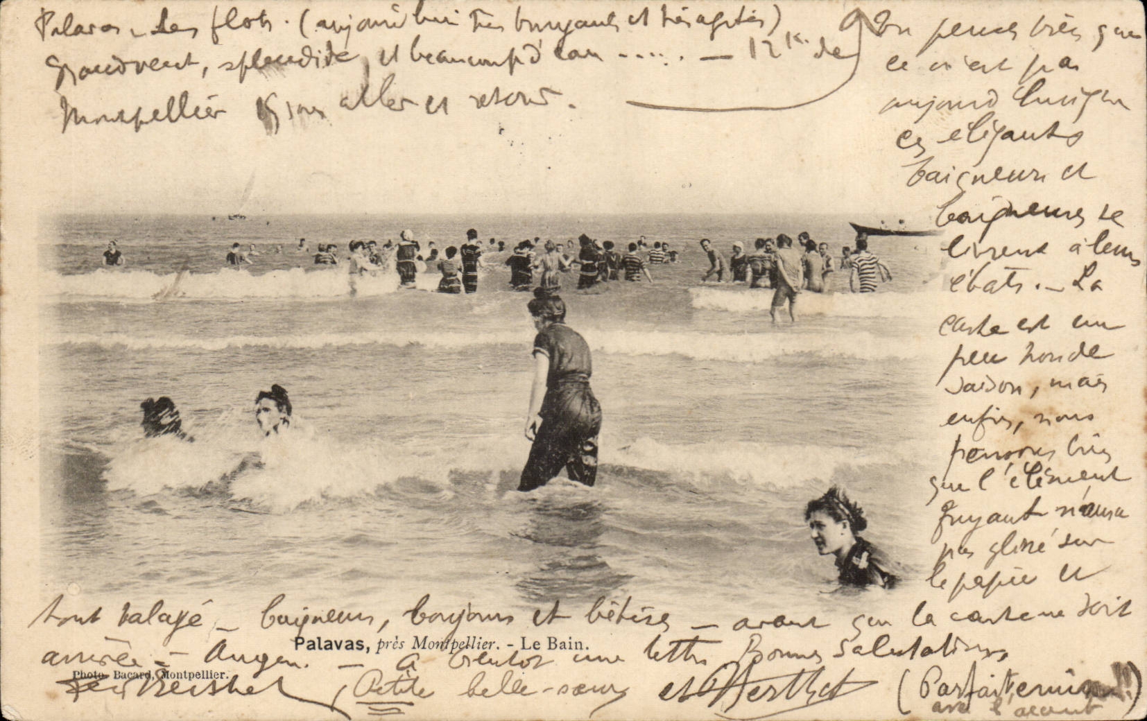 Surroundings of Montpellier Palavas Floods CPA the bath