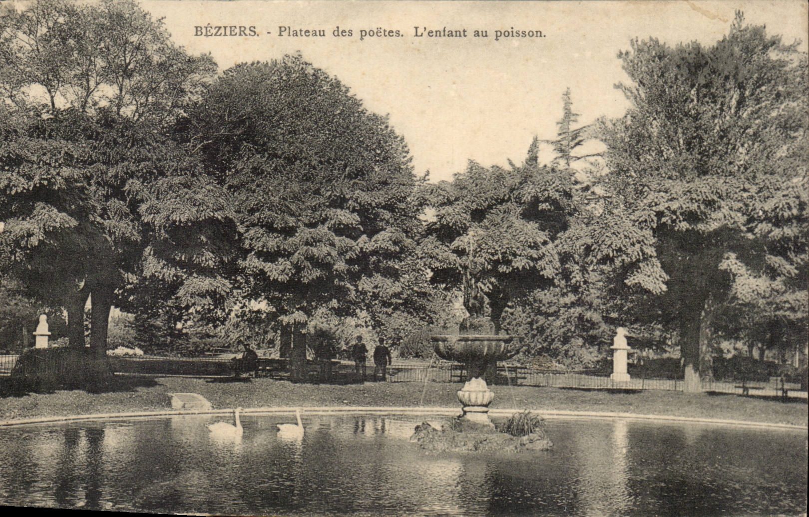 Beziers CPA Plate of the poets the child to fish