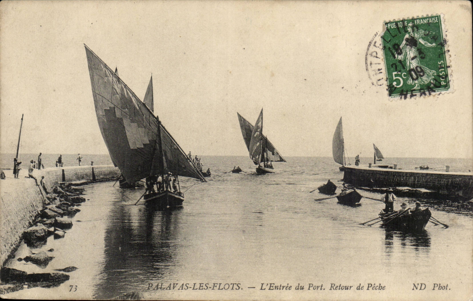 Palavas Floods CPA Entering of the port Return of sin