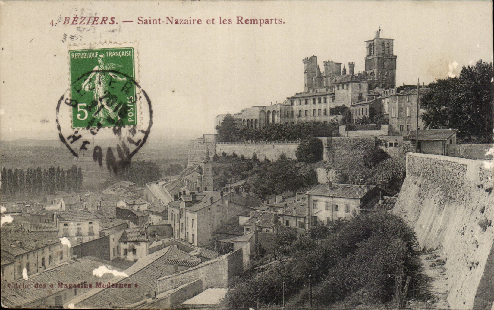 Holy Beziers CPA Nazaire and walls