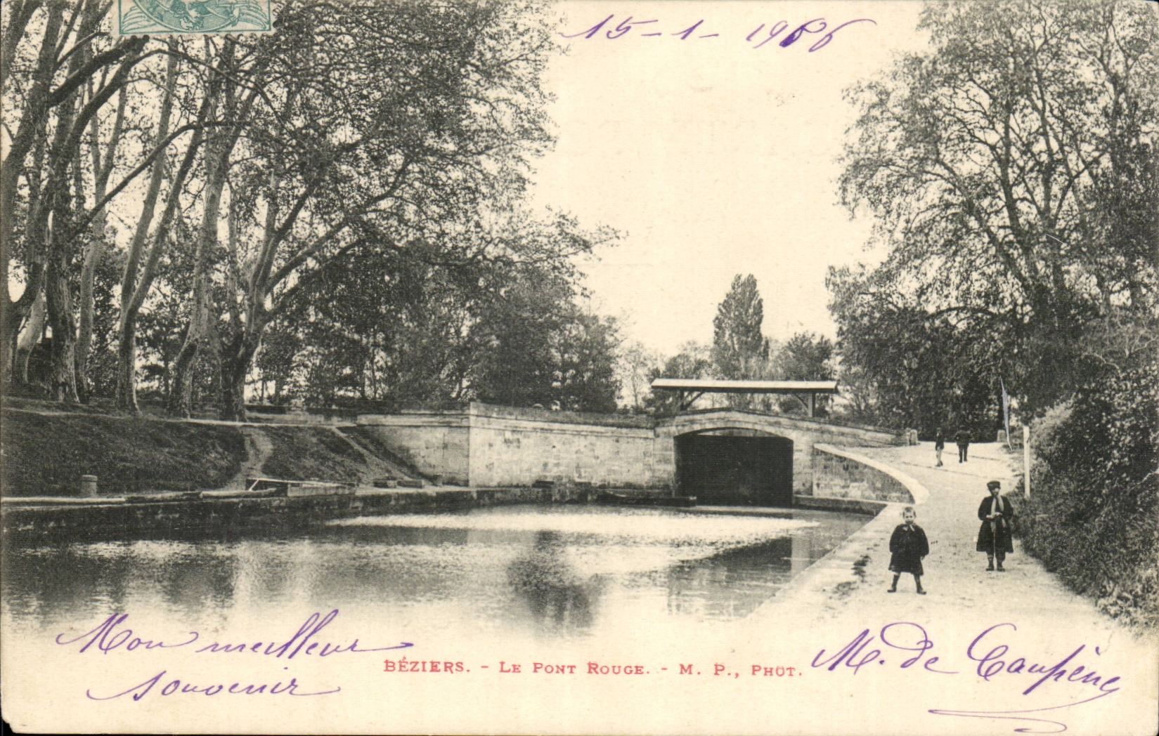 Beziers CPA the red bridge