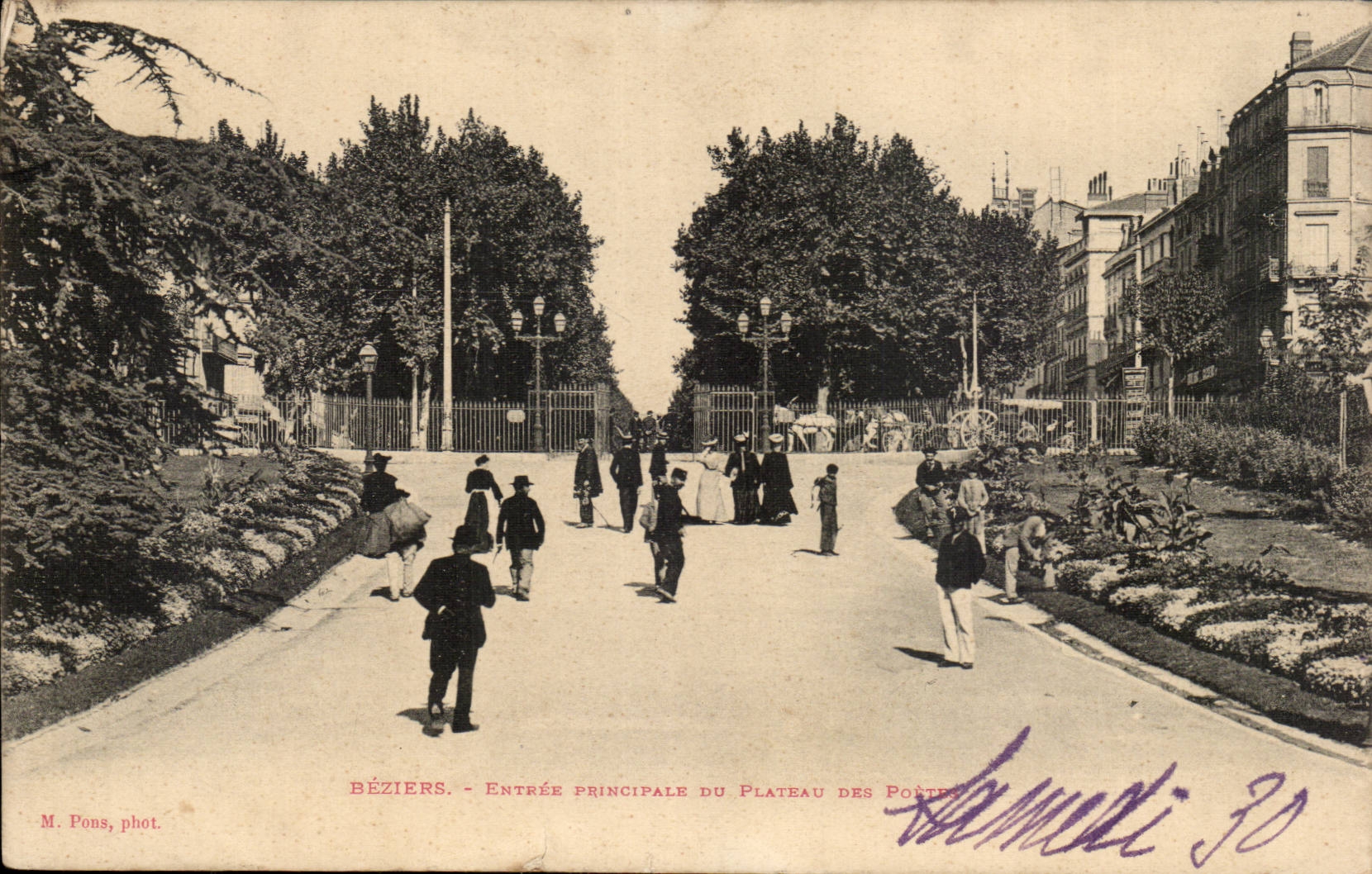 Beziers CPA main entrance of the plate of the Poets