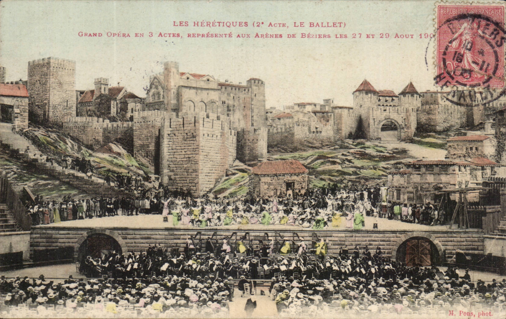 Beziers CPA heretic the Grand ballet will oepra in 3 acts arena August 27th and 29th 1900 (theater)