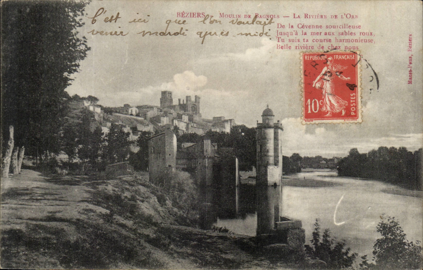 Beziers CPA Mill of Bagnols the river of Ore