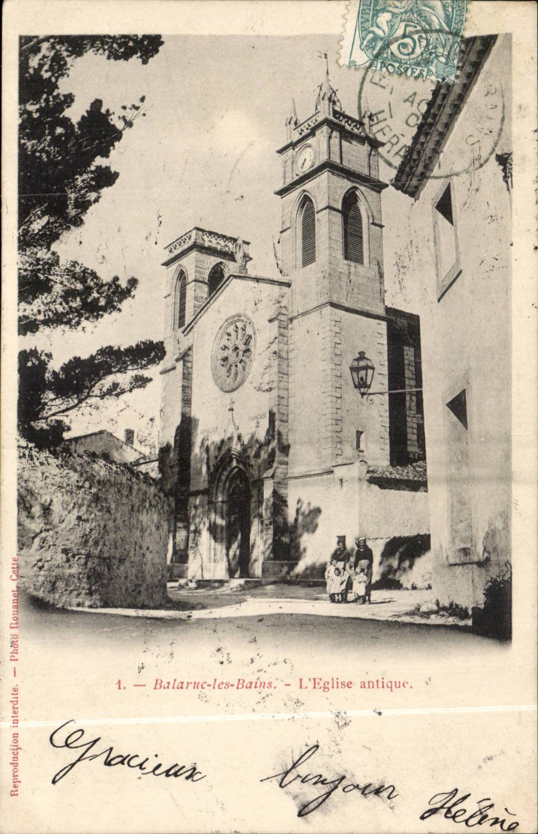 Balarue les Bains CPA the ancient church