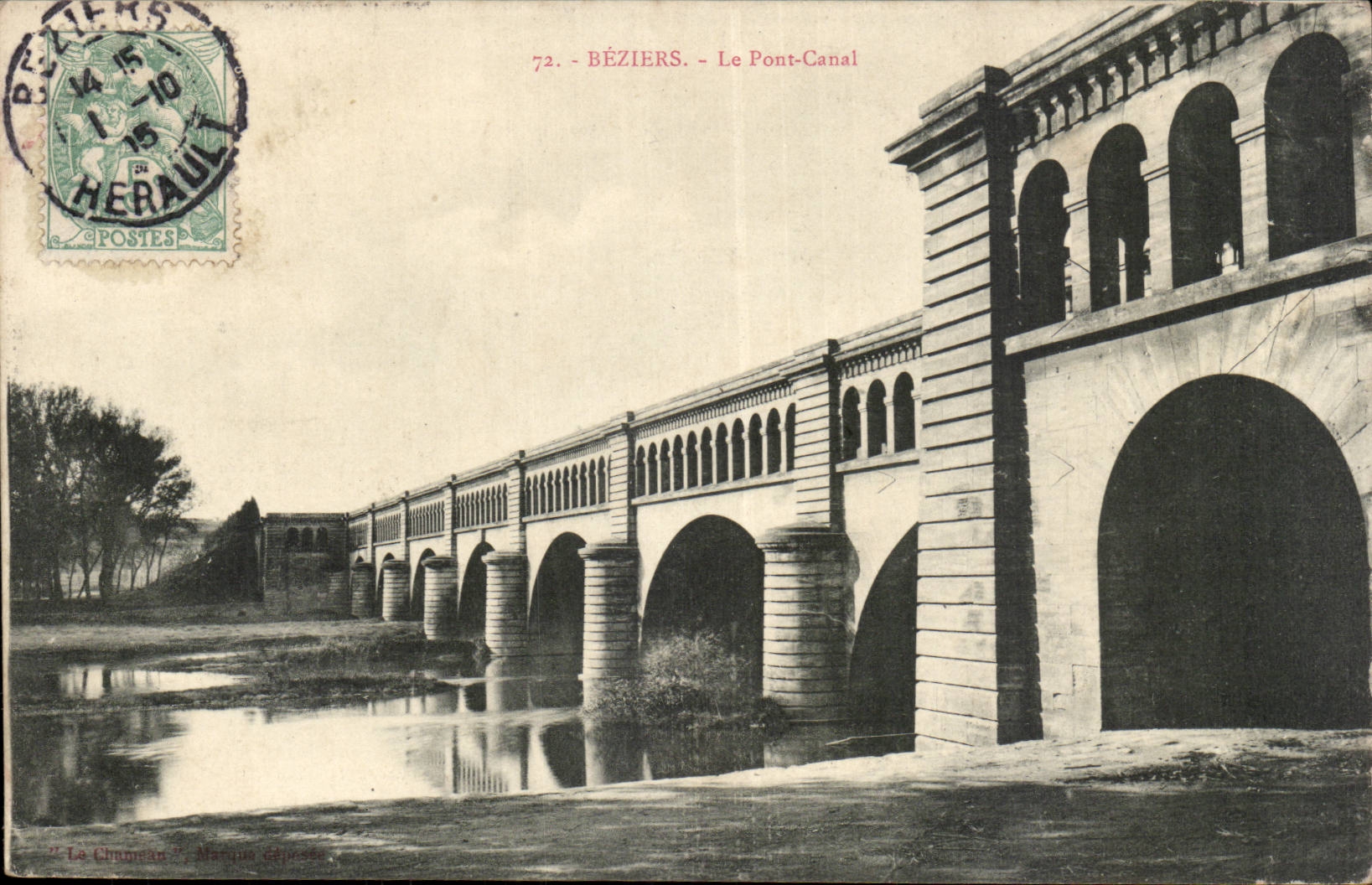 Beziers CPA Bridge canal