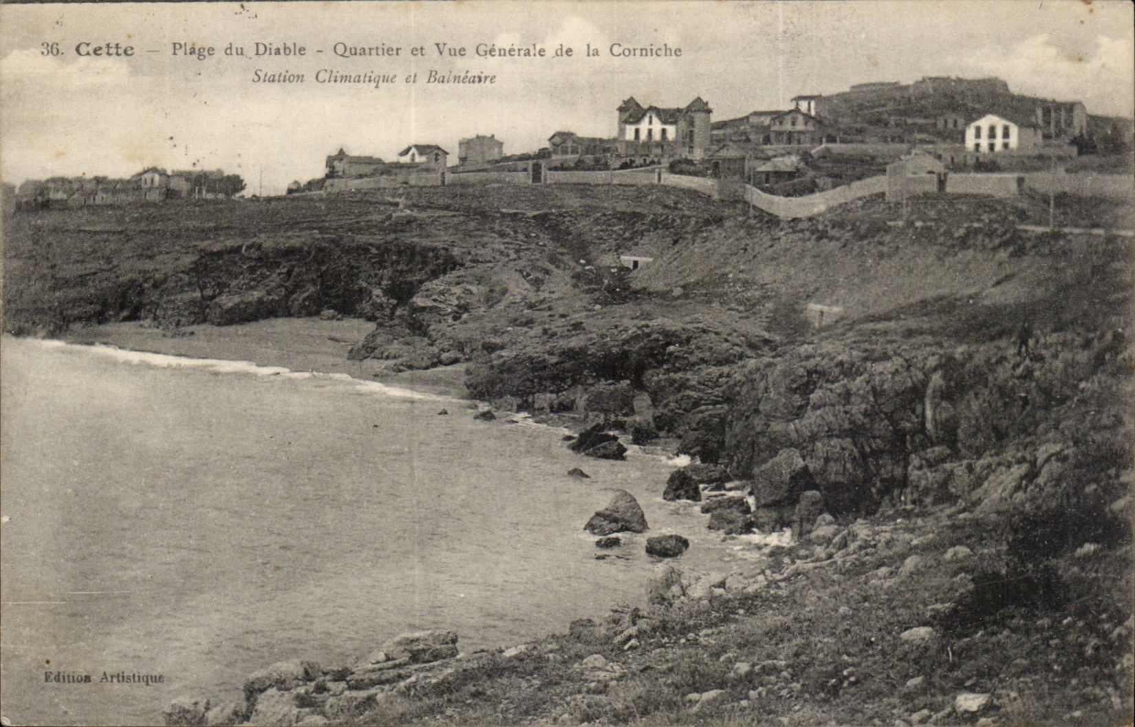 Sete - Cette - Beach of the Devil - District and View of the Cornice - CPA