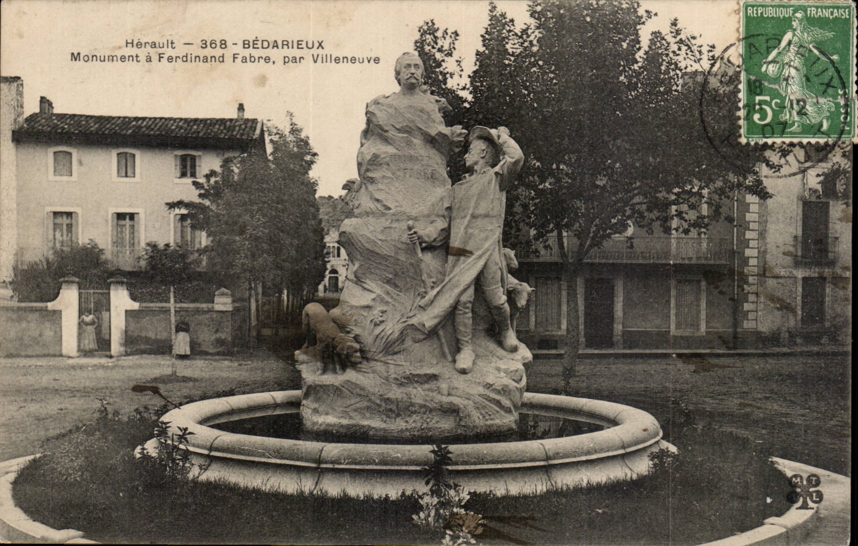 Bedarieux - Monument a Ferdinand Fabre par Villeneuve - CPA