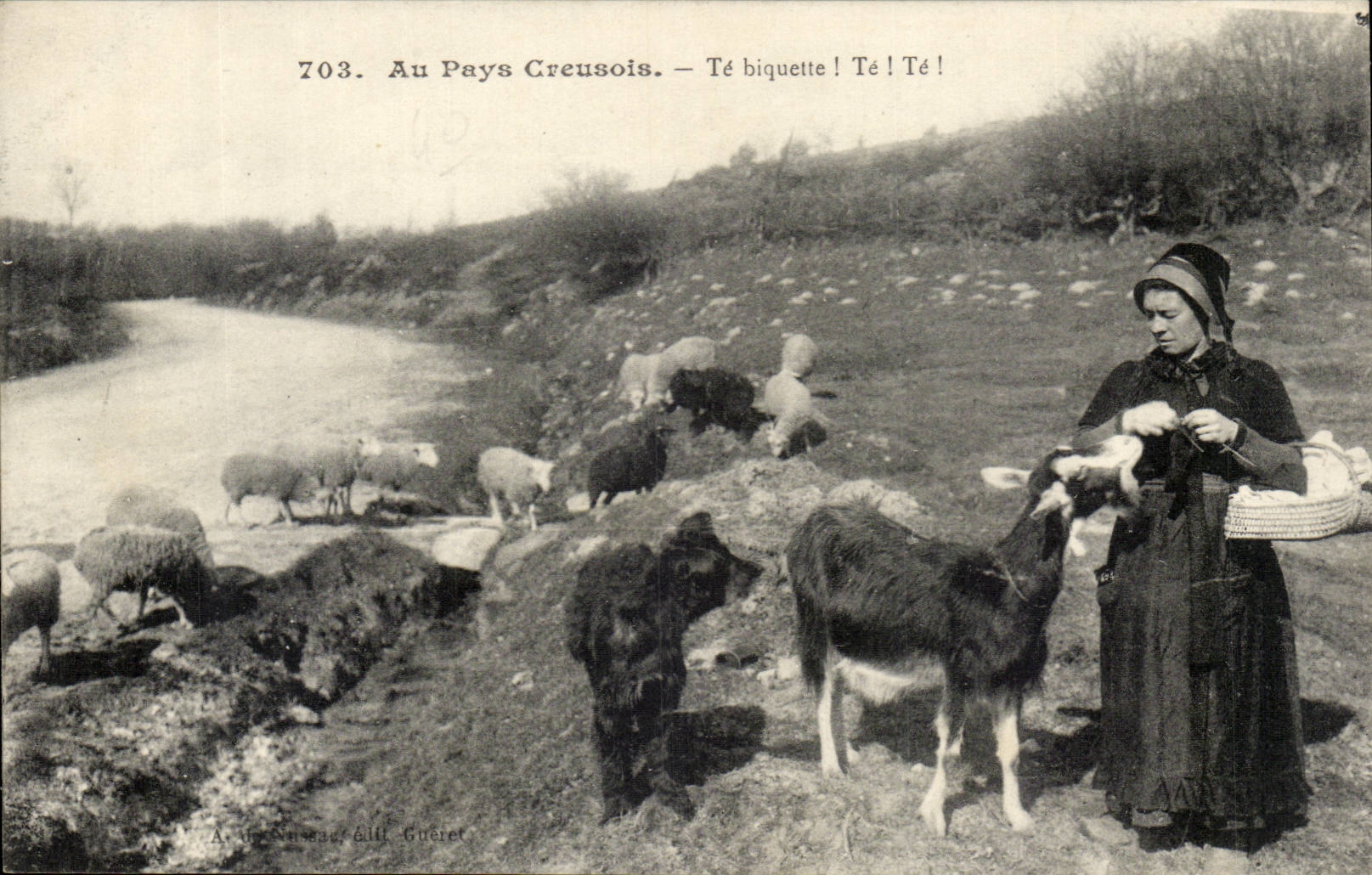 With the country Creusois CPA You biquette! you! Te! (goat goats goat goats) TOP