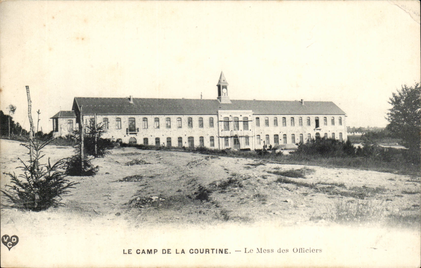 Dig CPA Camp of Courtine Mess of the officers (militaria)