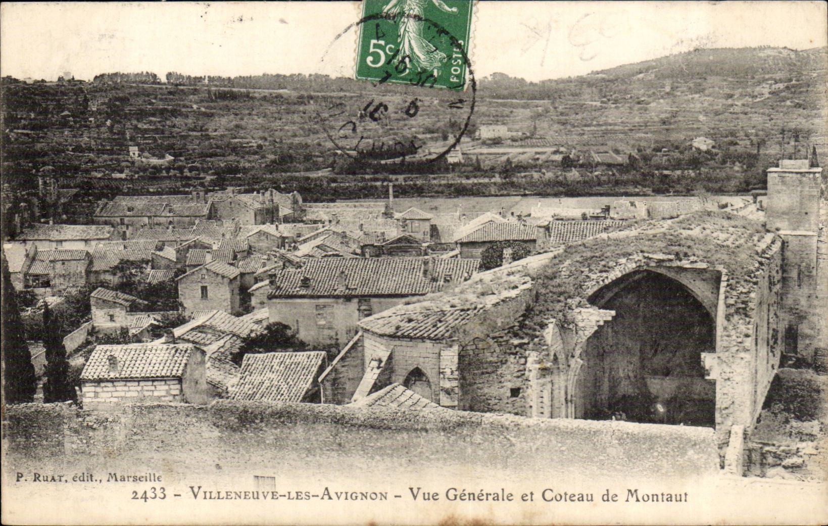 Villeneuve Avignon CPA View and slope of Montaut