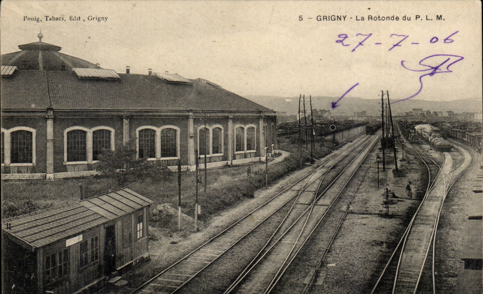 CPA Grigny the rotunda of the PLM Train