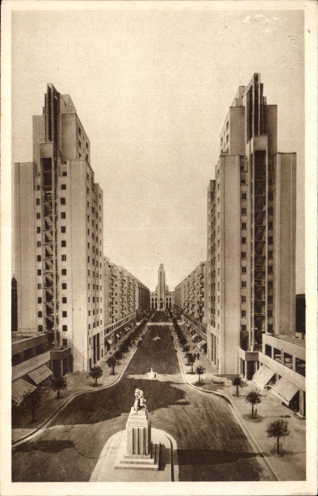 Villeurbanne CPA Nouveau centers town planning avenue of the town hall