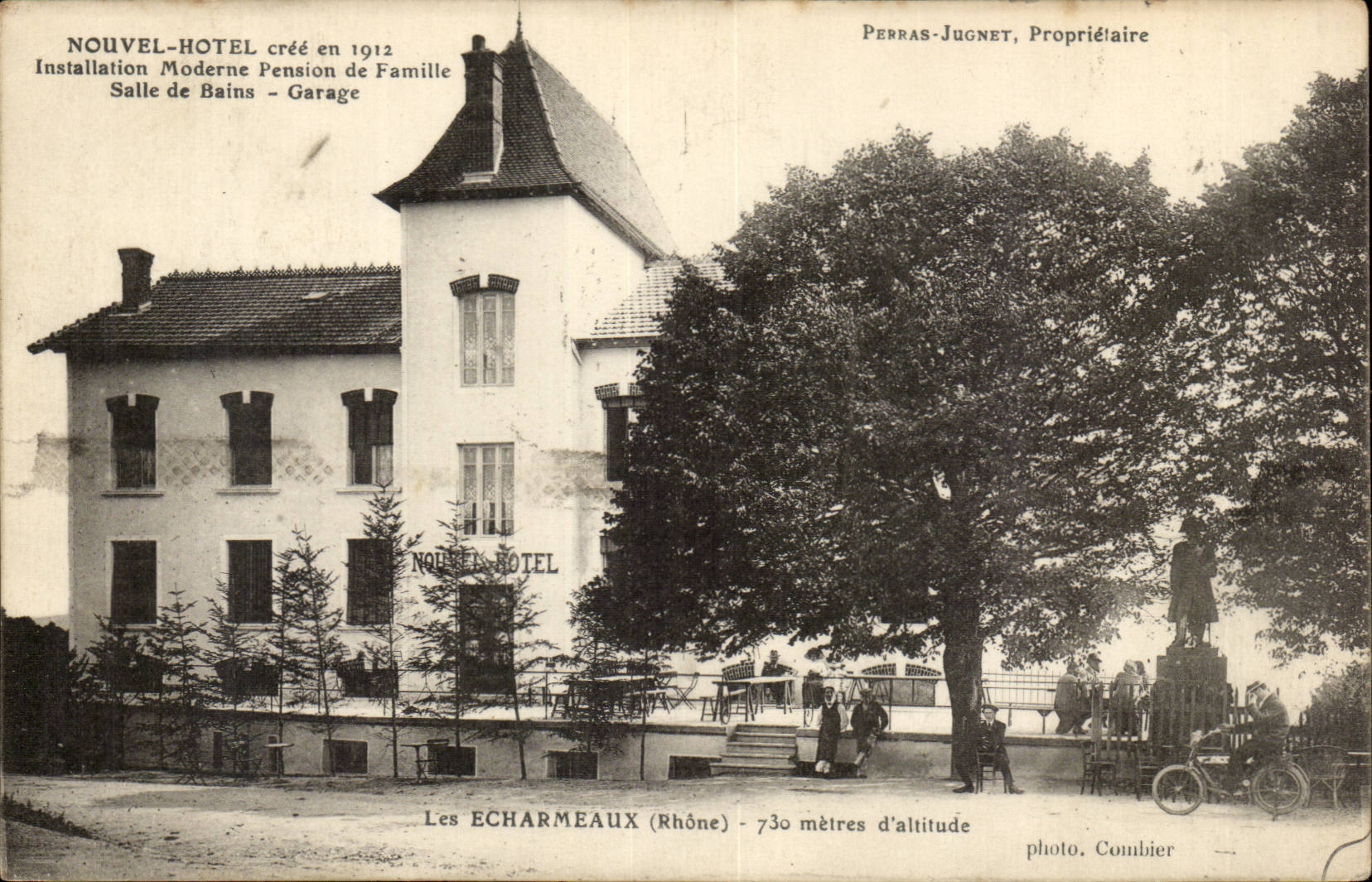 Echarmaux CPA Nouvel hotel creates in 1912 Boarding house Perras Jugnet owner