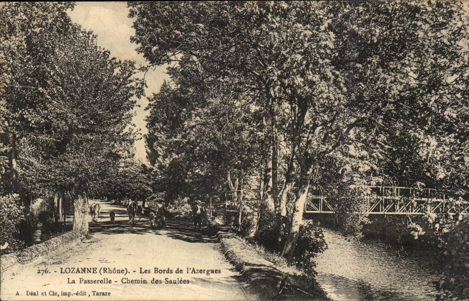 Lozanne CPA edges of the azergues the footbridge Way of Saulees