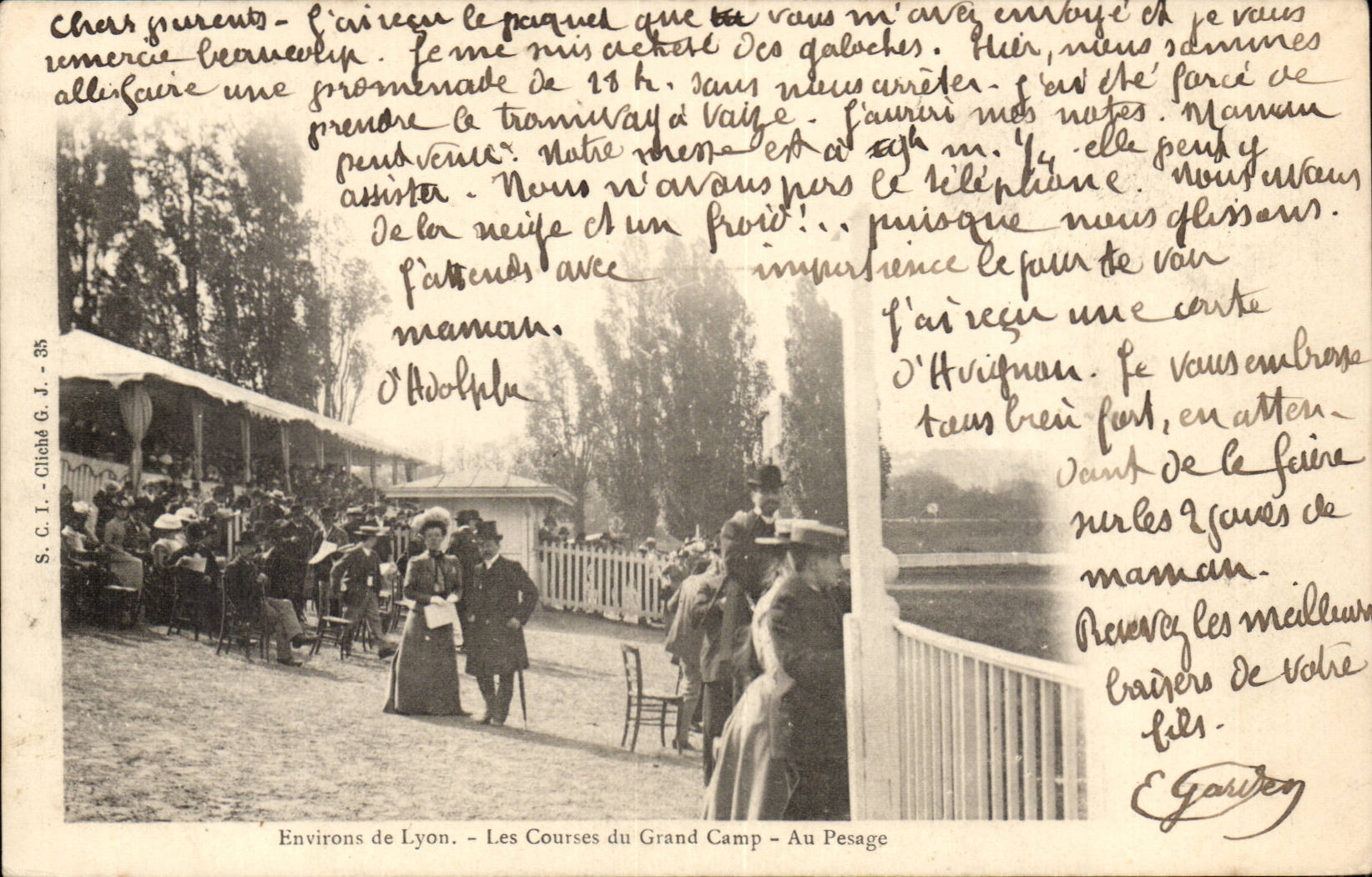 surroundings of Lyon CPA races of the large field To weighing (hippism)