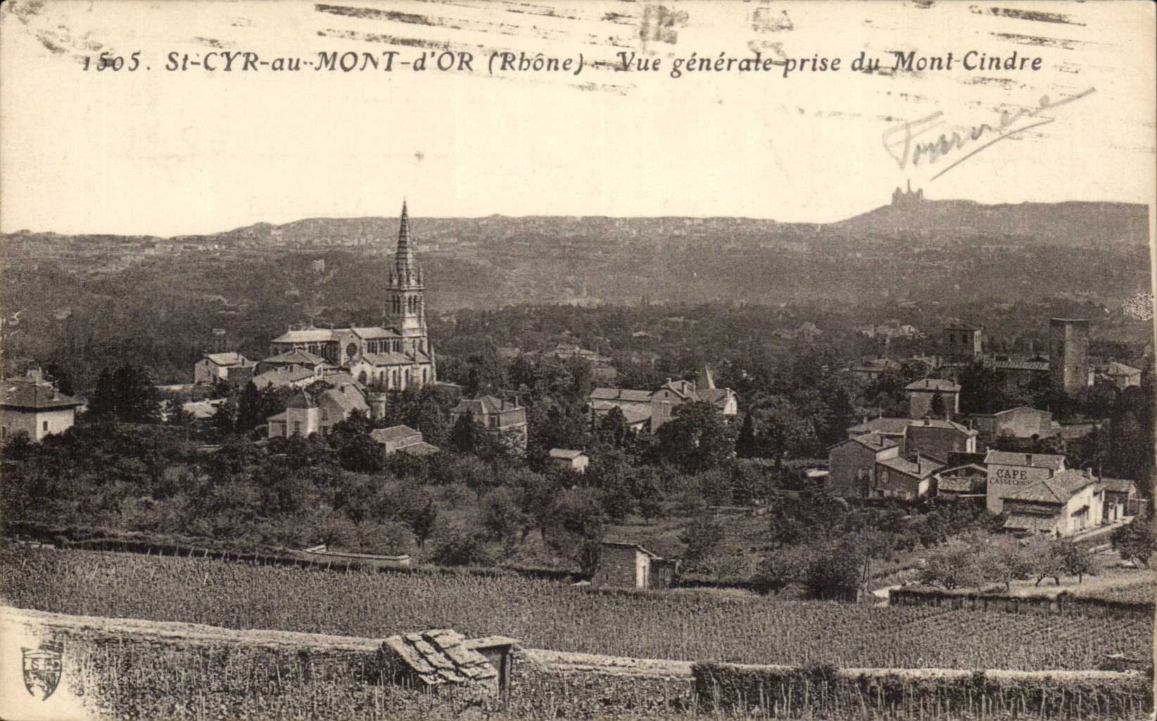 St Cyr with the gold CPA Mount View taken of the Cindre Mount