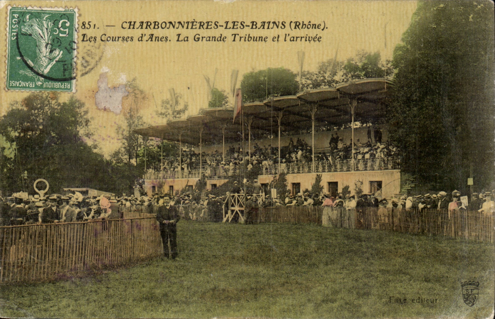 Coal les Bains CPA the race of asses the large platform and arrival TOP (ass donkey)