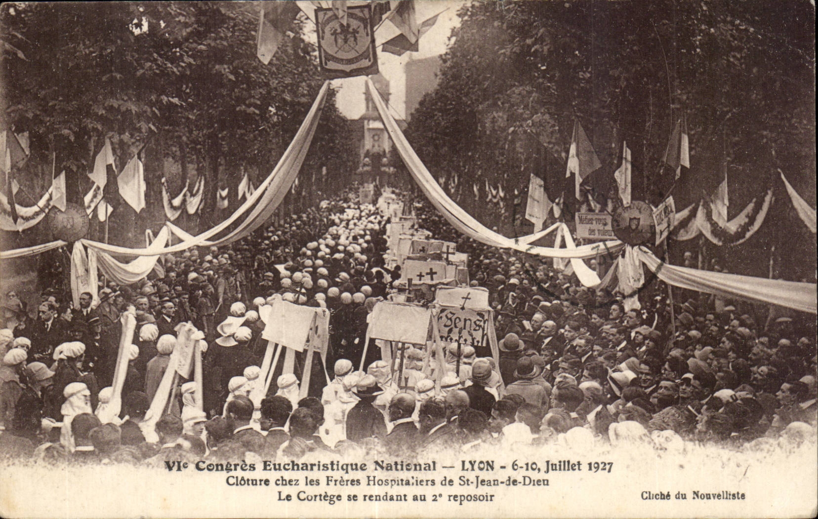 Lyon CPA 6th congers eucharistic national 6 July 10th 1927 Encloses in the hospitallers of St Jean of God