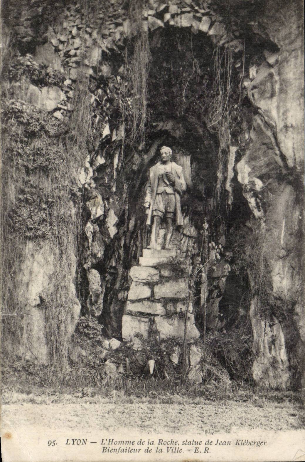 Lyon CPA the man of the rock Statue of Jean kleberger Benefactor of the city