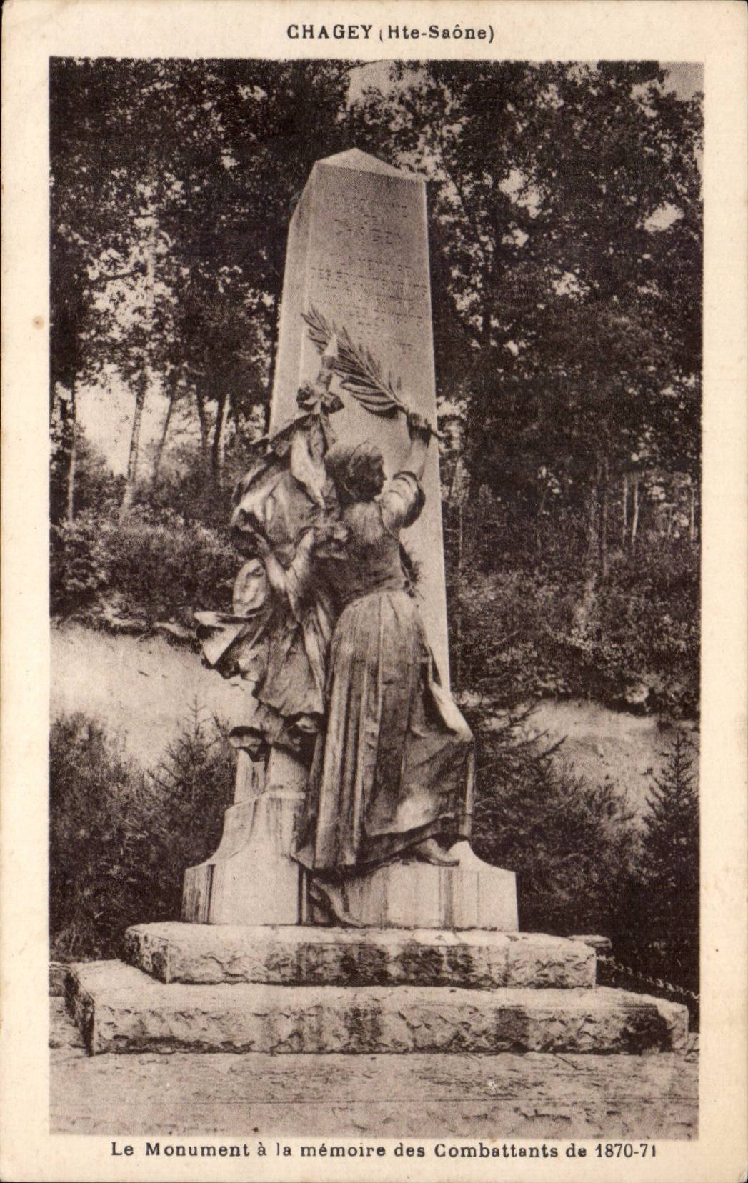 Chagey CPA the monument with the memory of the combatants of 1870 1871