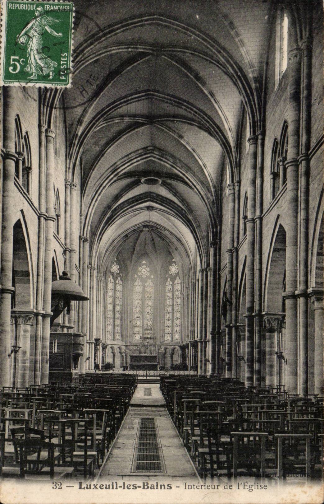 Interior Luxeuil les Bains CPA of the church
