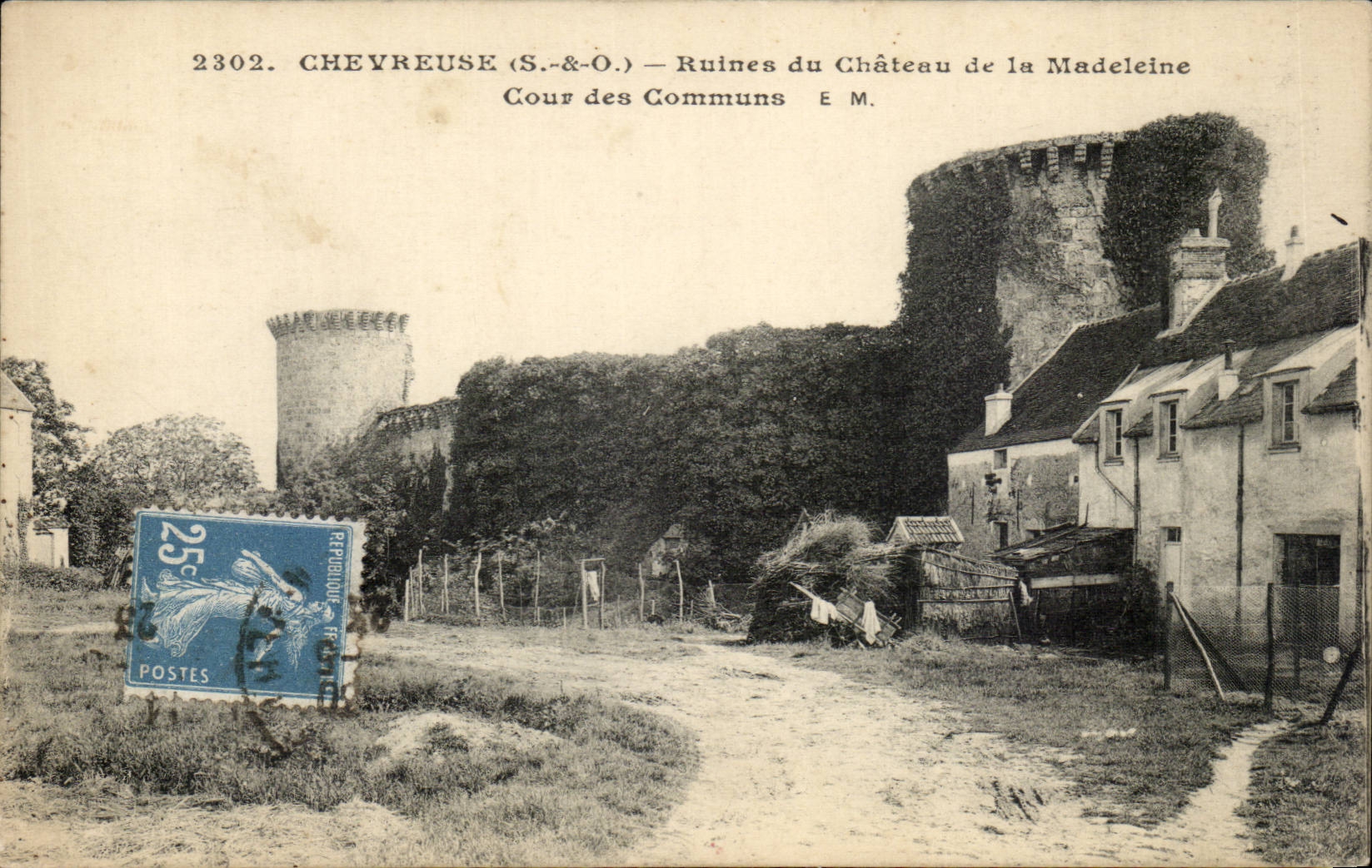 Chevreuse CPA Ruins of the castle of the madeleine Court of the commun runs