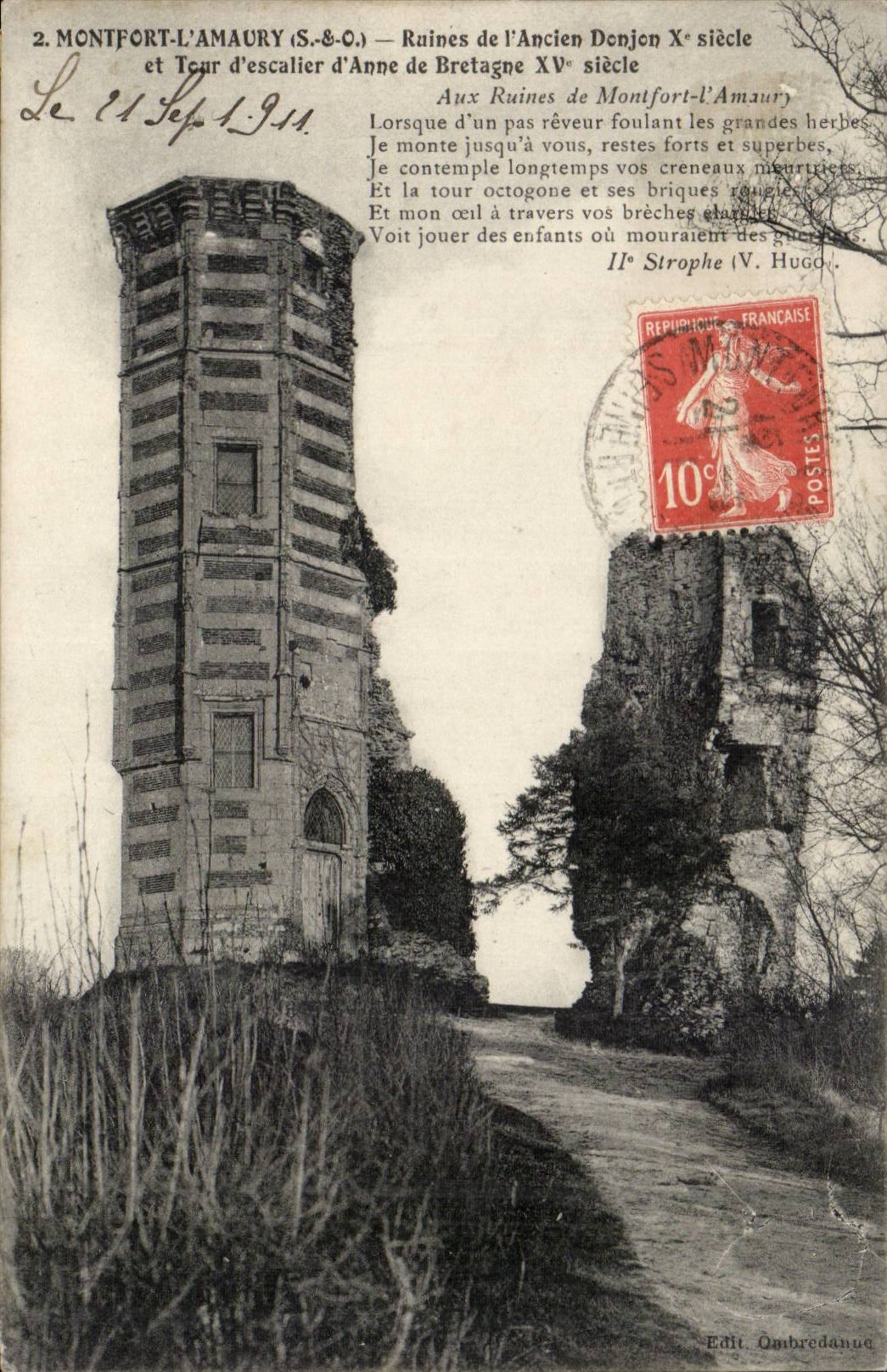 Montfort amaury CPA Ruins of the old keep and turn of staircase of Anne of Brittany