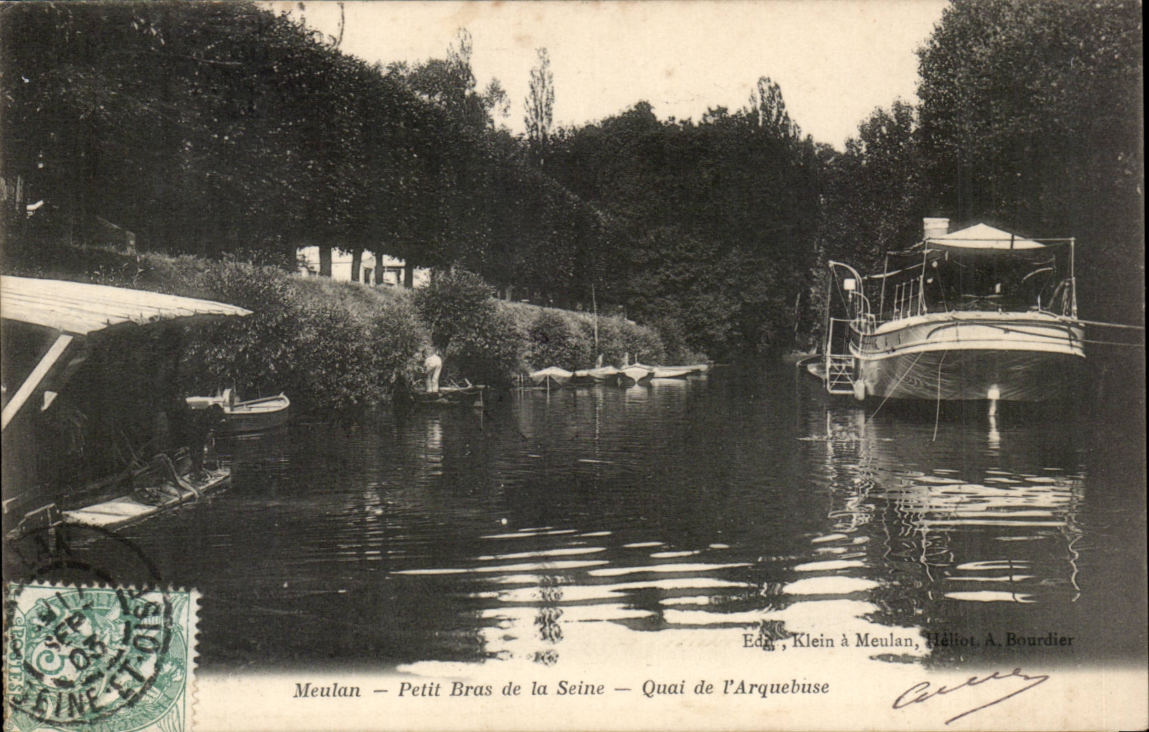 Meulan CPA Small arm of the Seine Quay of the arquebus
