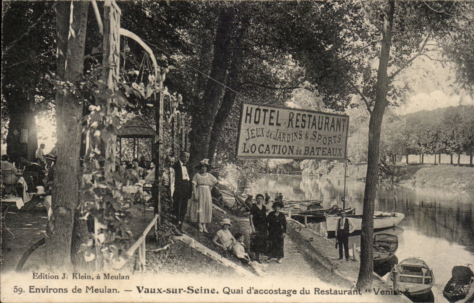 CPA Be worth on the Seine Quai of accosting of the Restaurant Venice Environs of Meulan